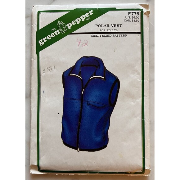 Green Pepper Pattern # 776 Adult Unisex Polar Vest Sizes XS S M L XL XXL UNCUT - Picture 1 of 3
